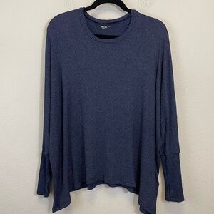 Michael Lauren‎ Blue Slouchy Long Sleeve Crewneck Knit Top Size XS/S